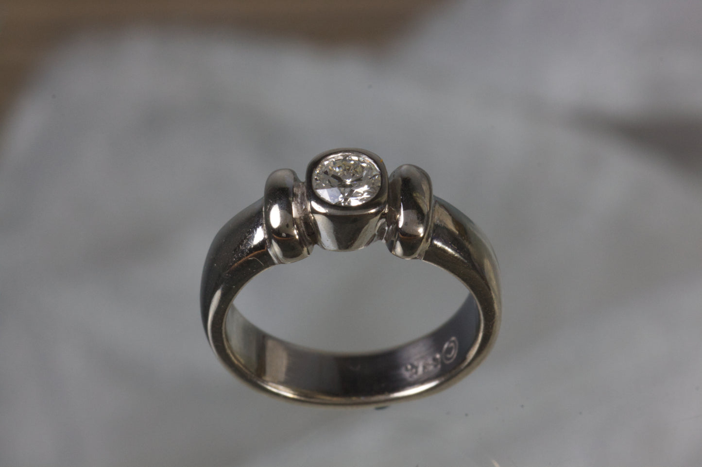 Two Bar Ring With Bezel Set