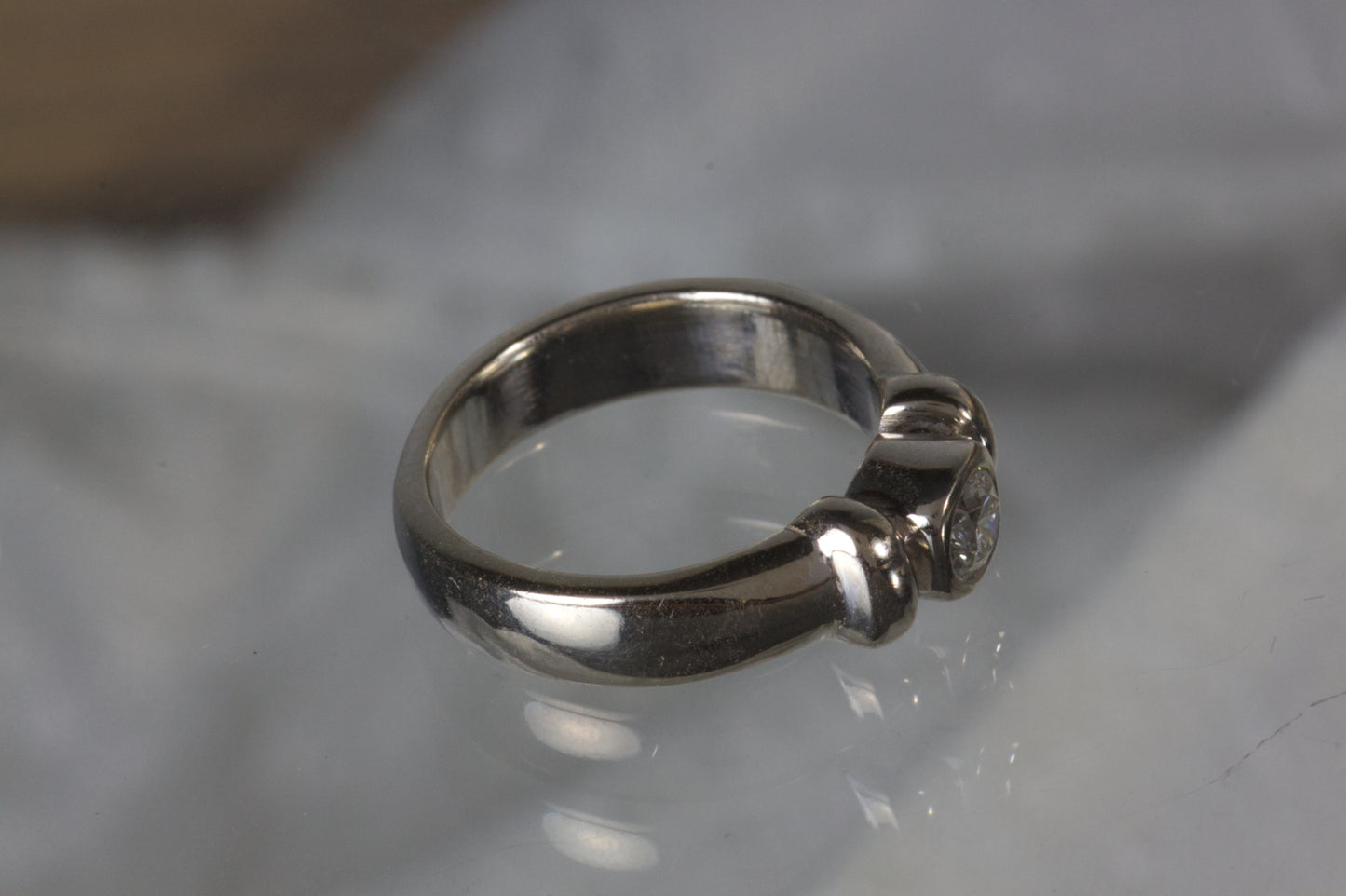 Two Bar Ring With Bezel Set