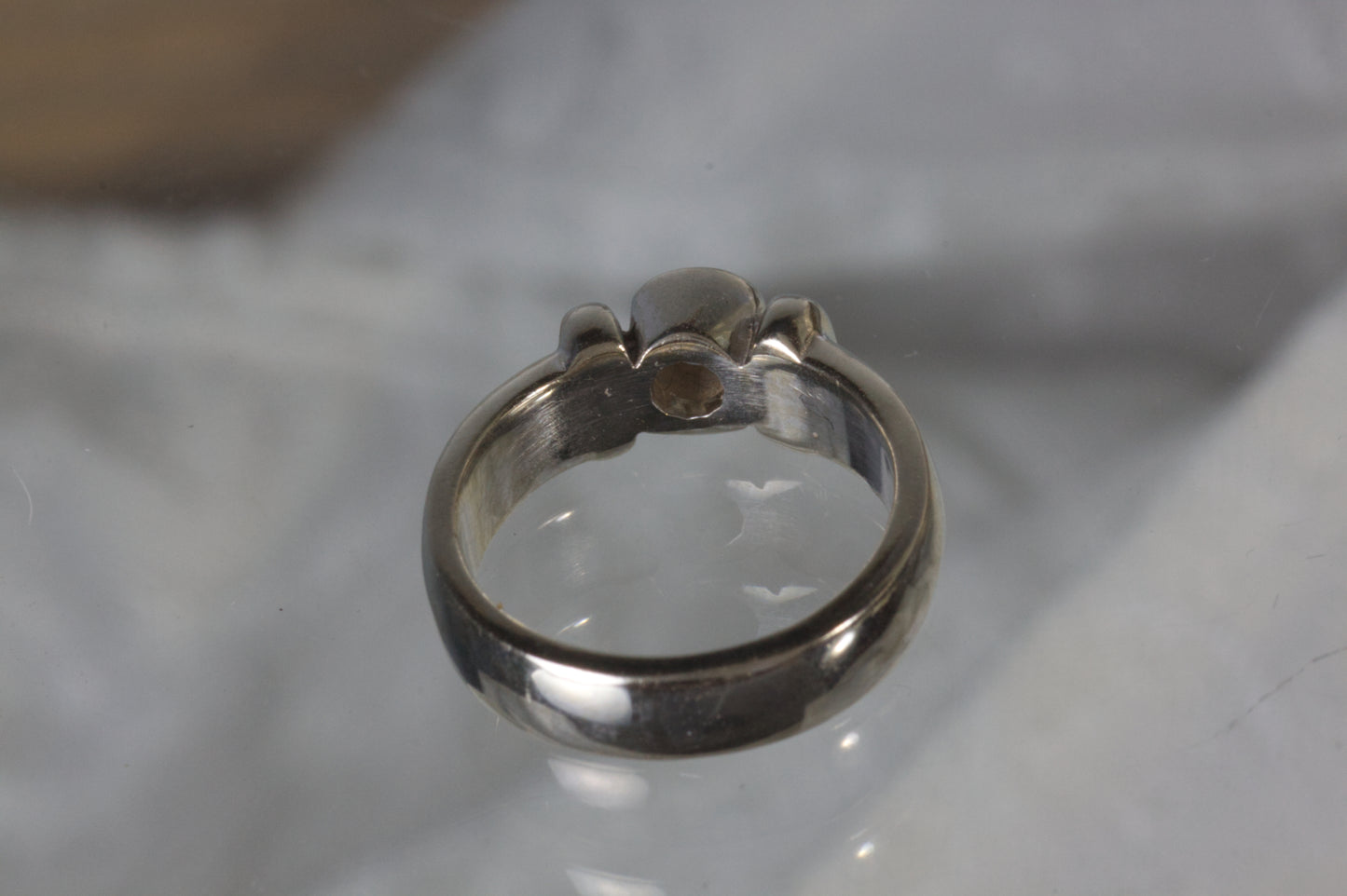 Two Bar Ring With Bezel Set