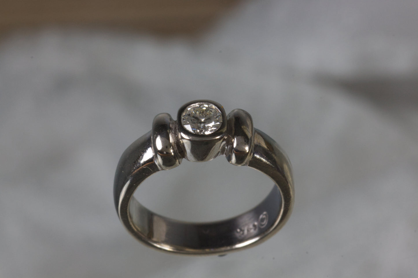 Two Bar Ring With Bezel Set