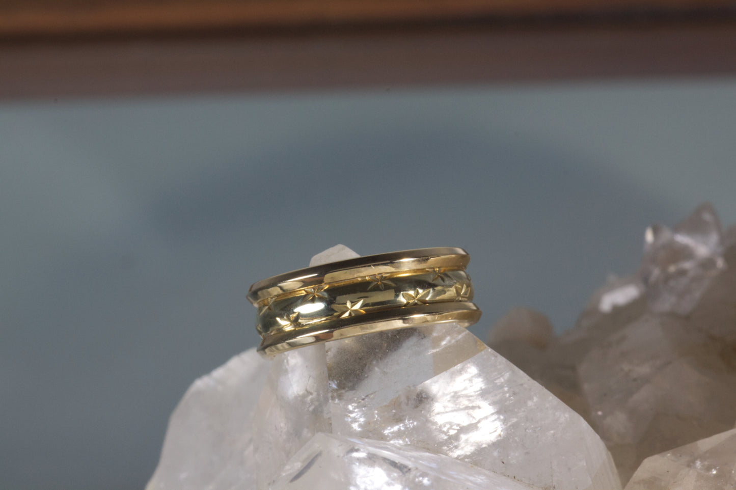 Three Band Wedding Band With Stars