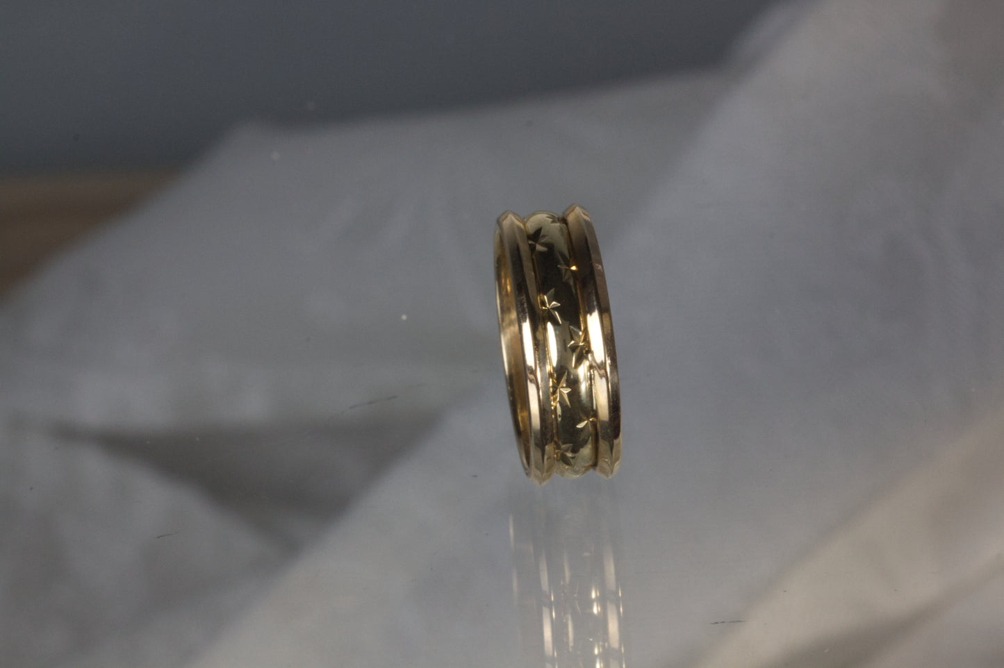Three Band Wedding Band With Stars