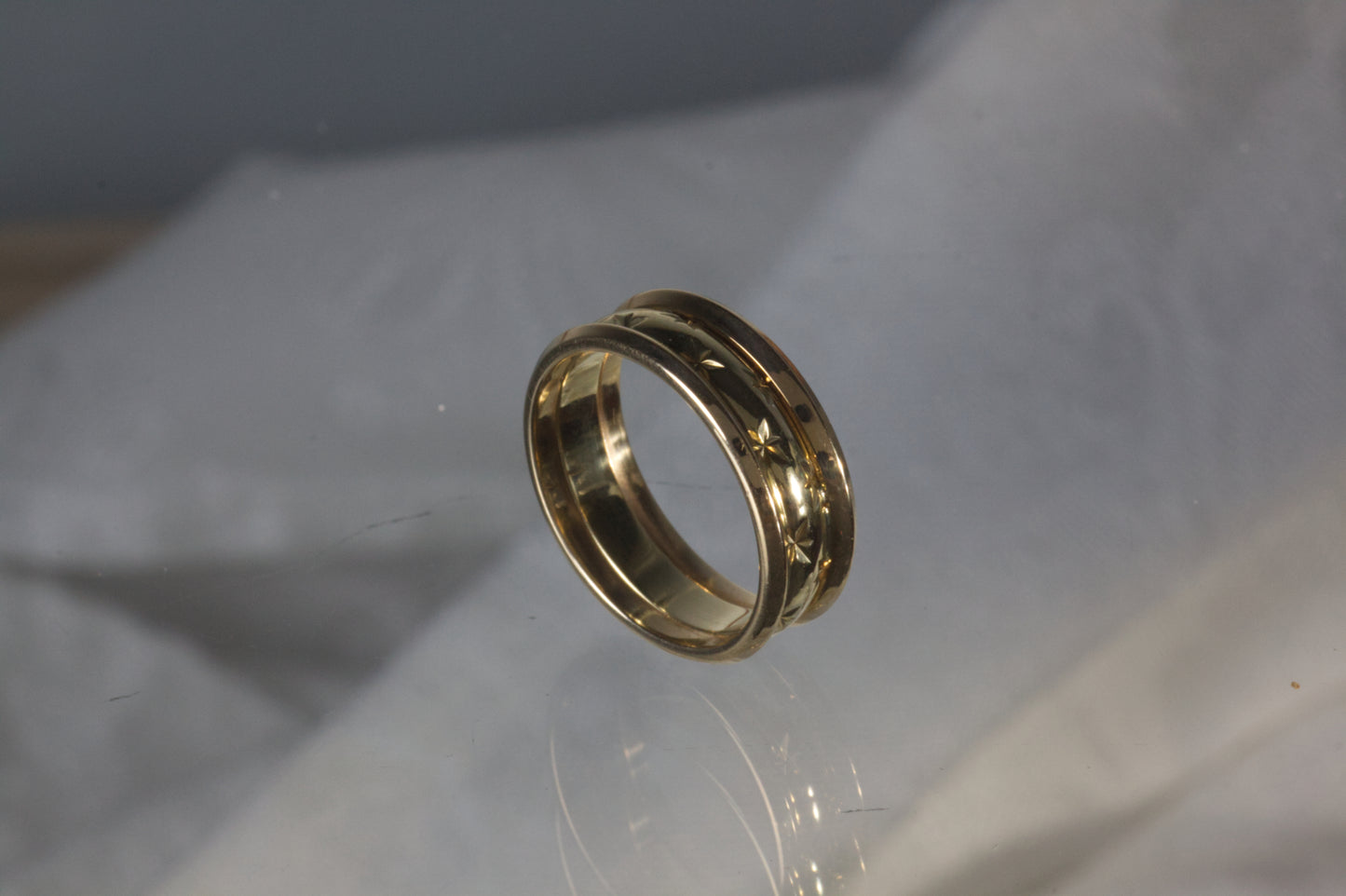 Three Band Wedding Band With Stars