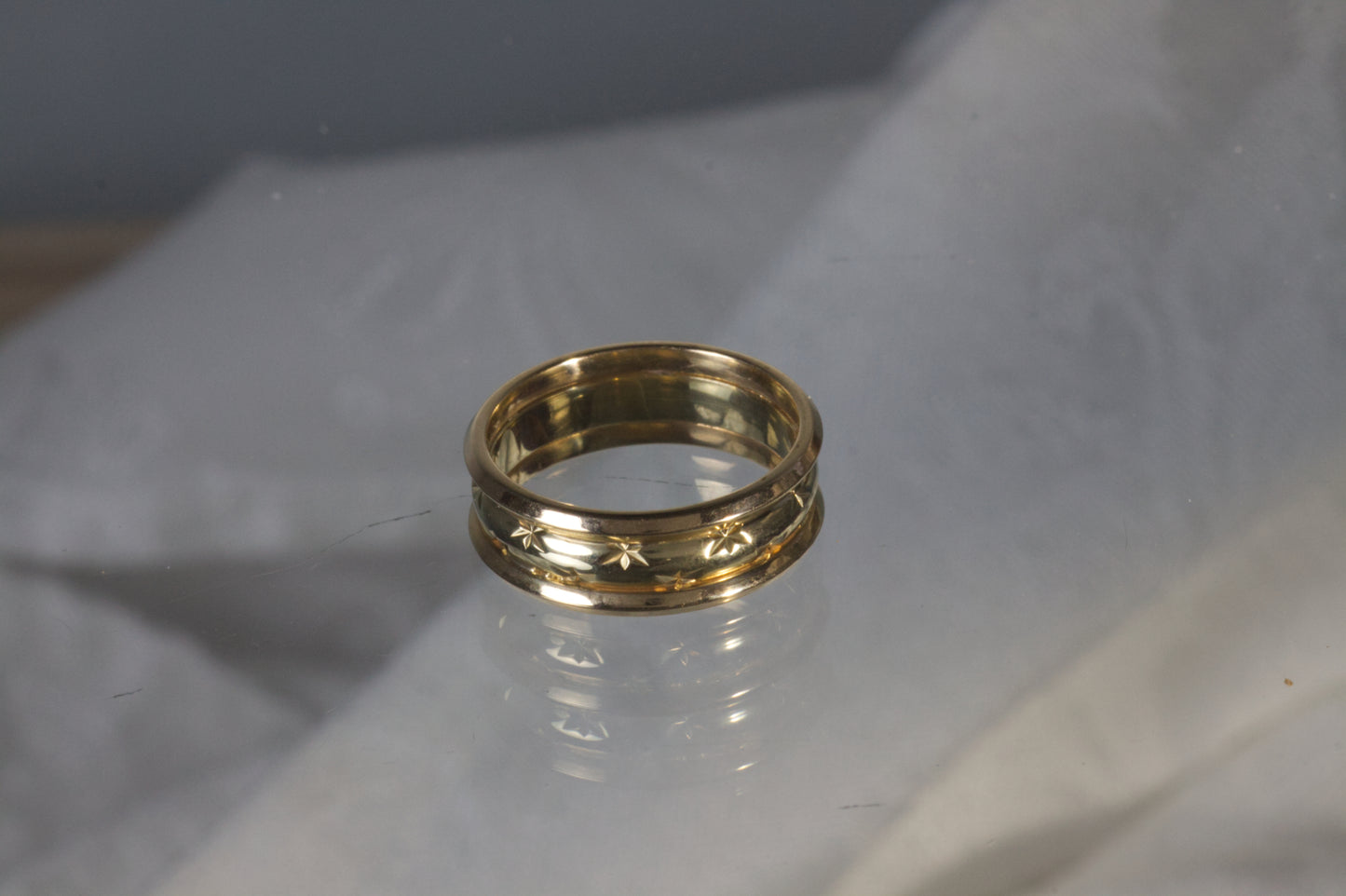 Three Band Wedding Band With Stars