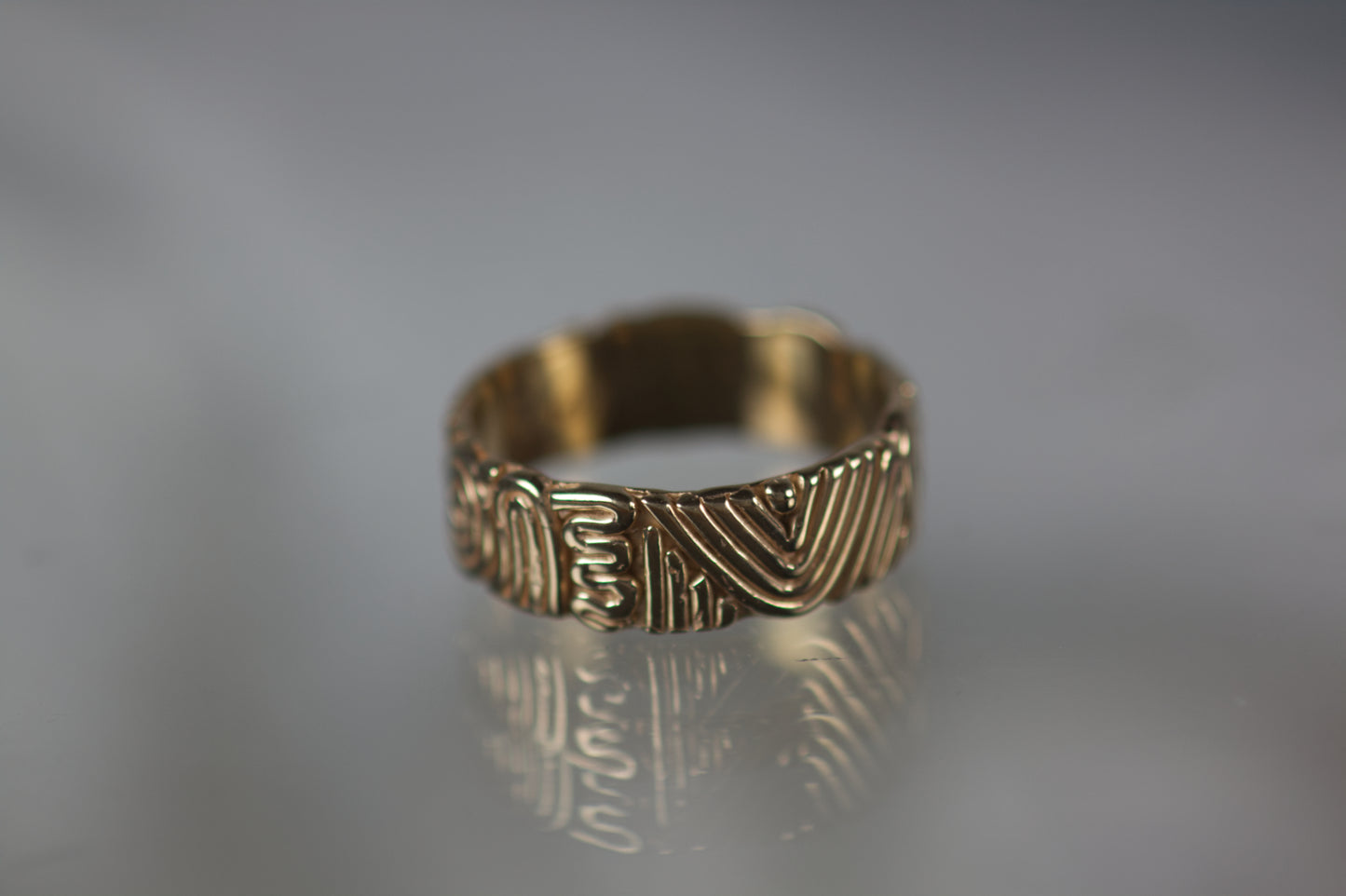 Aztec Design Wedding Band