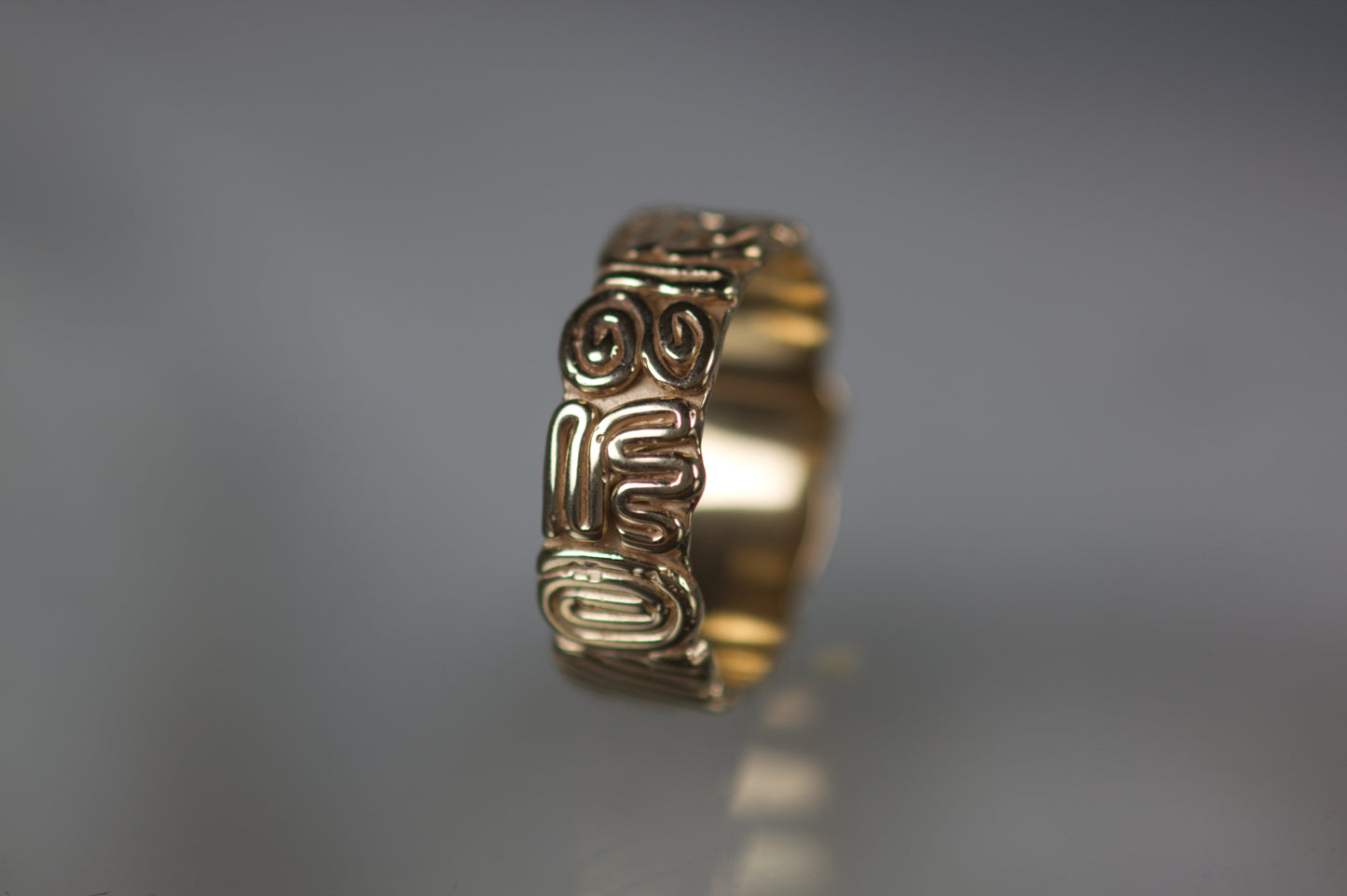 Aztec Design Wedding Band