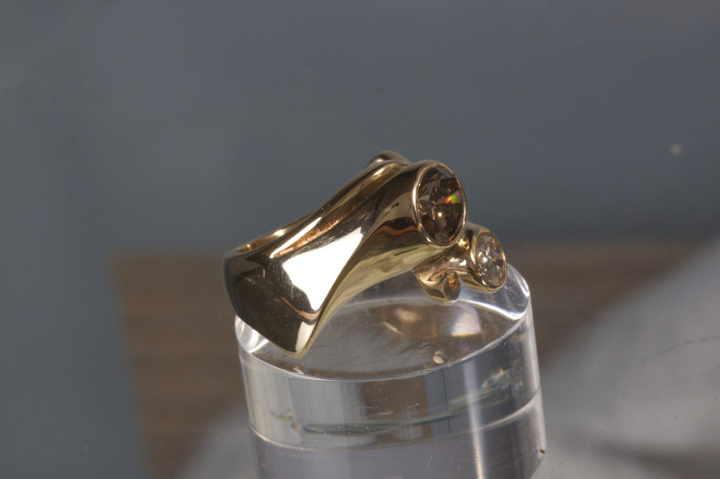 Bypass Ring With Diamond