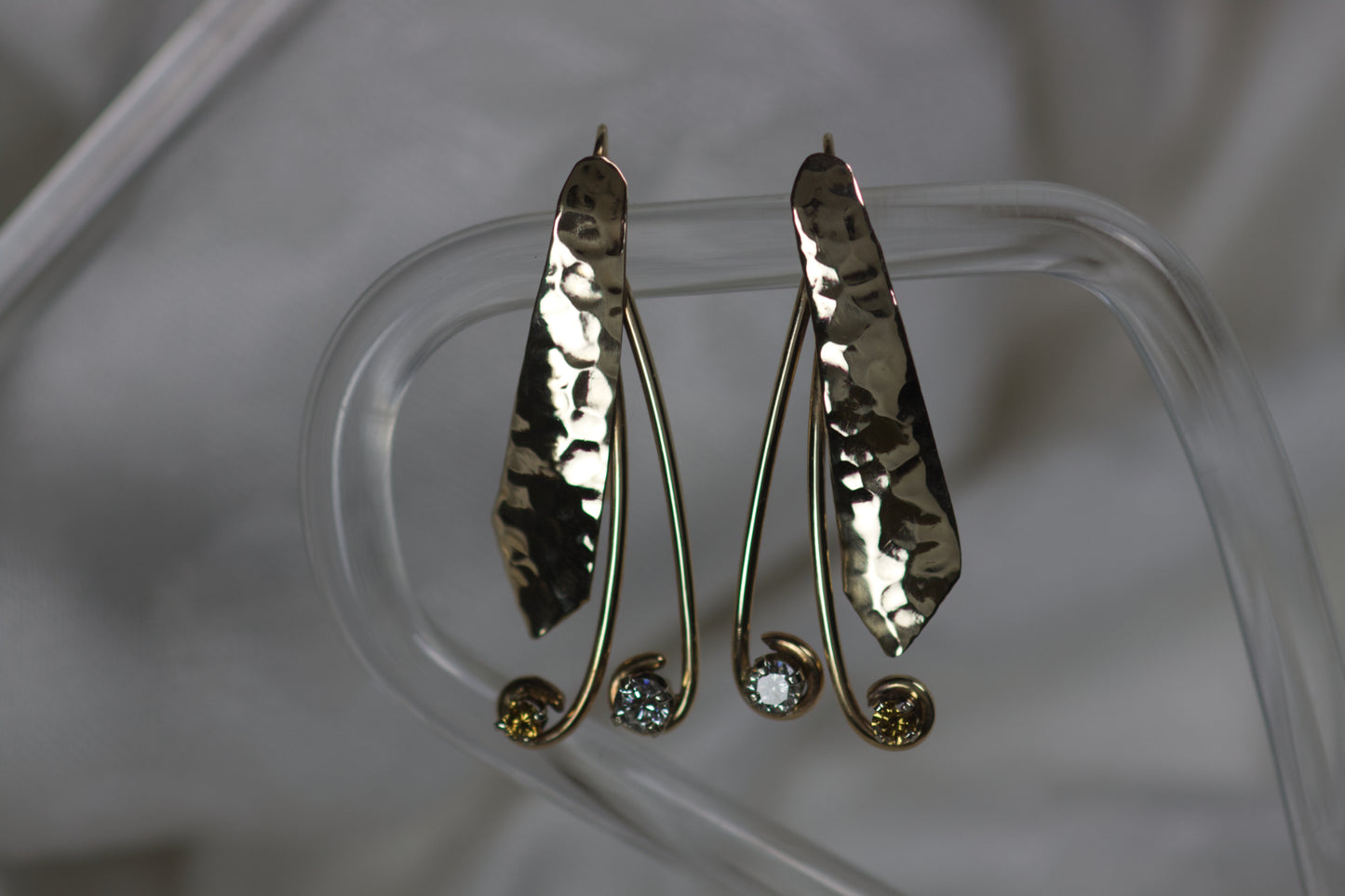 Hammer Earrings With Diamonds