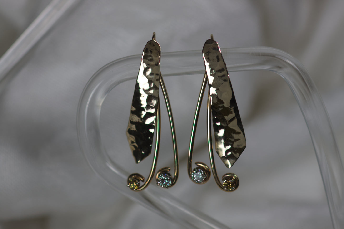 Hammer Earrings With Diamonds