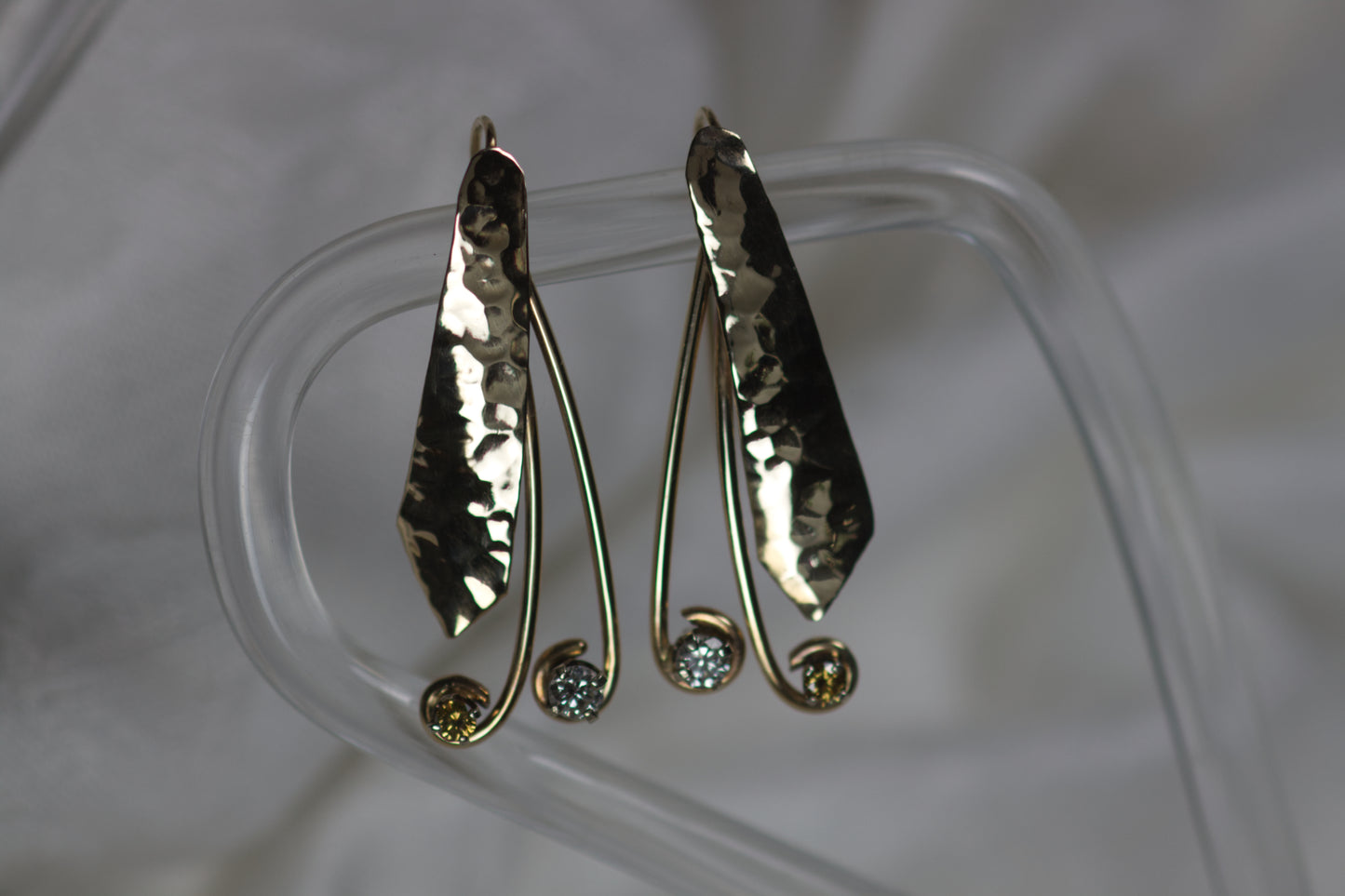Hammer Earrings With Diamonds