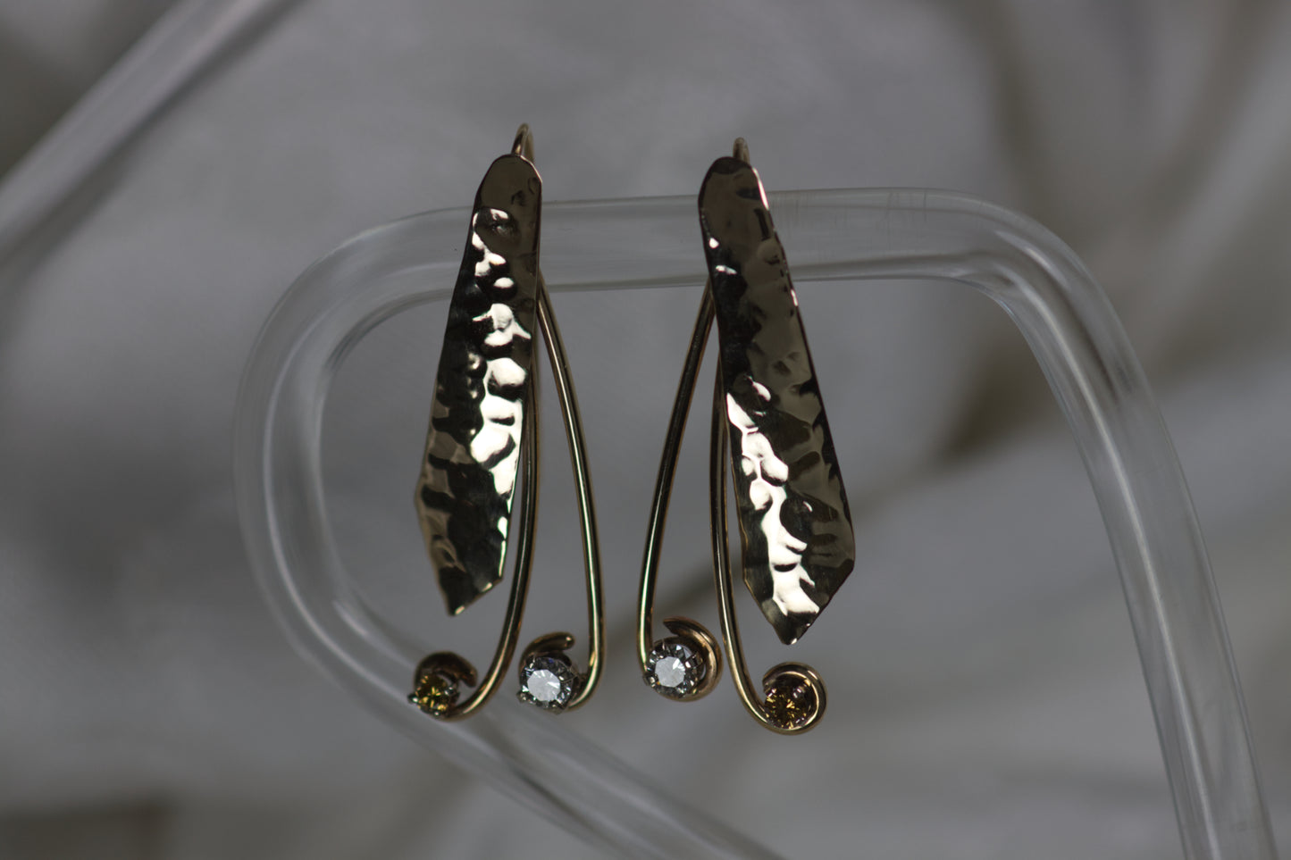 Hammer Earrings With Diamonds