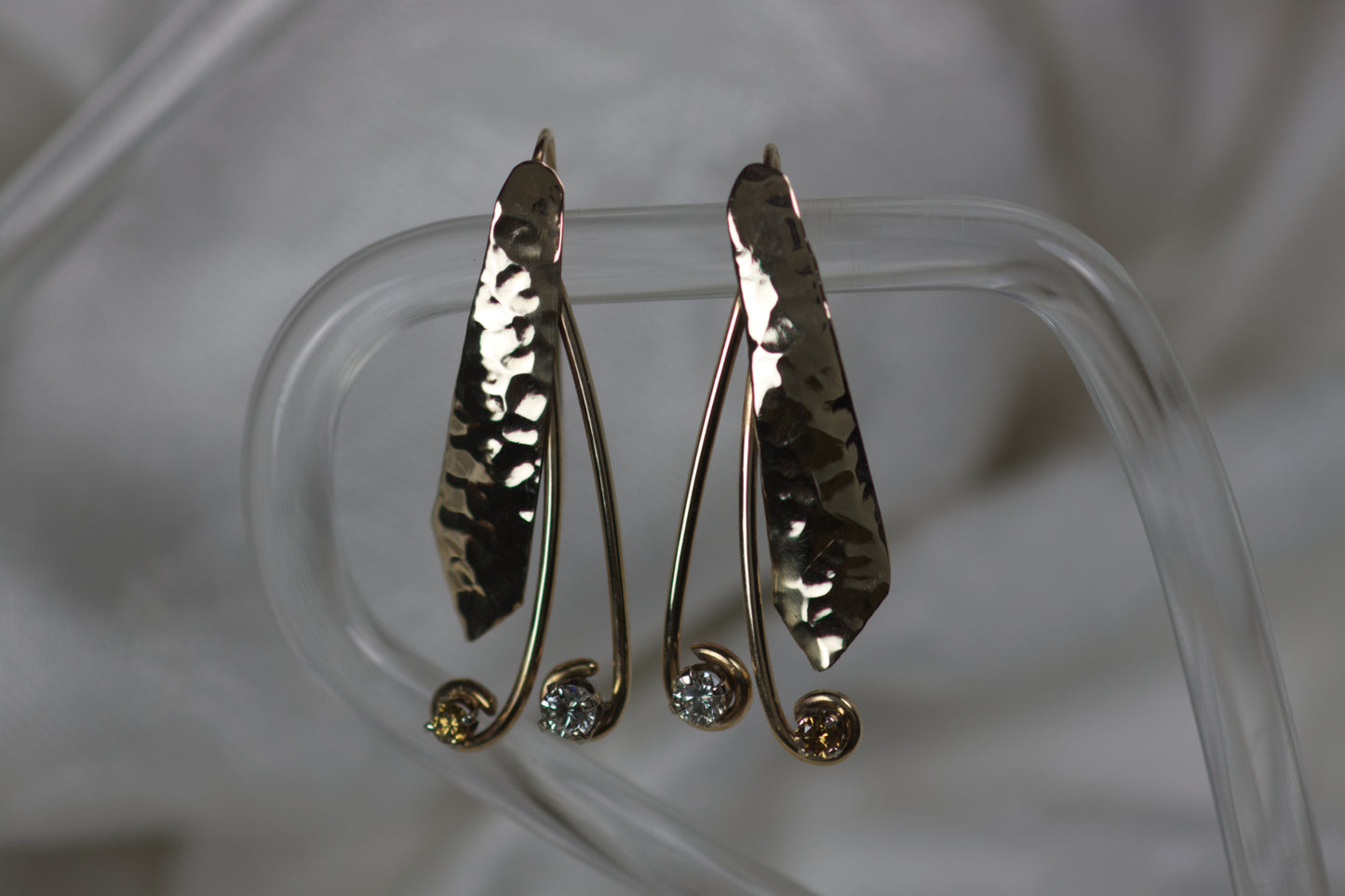 Hammer Earrings With Diamonds