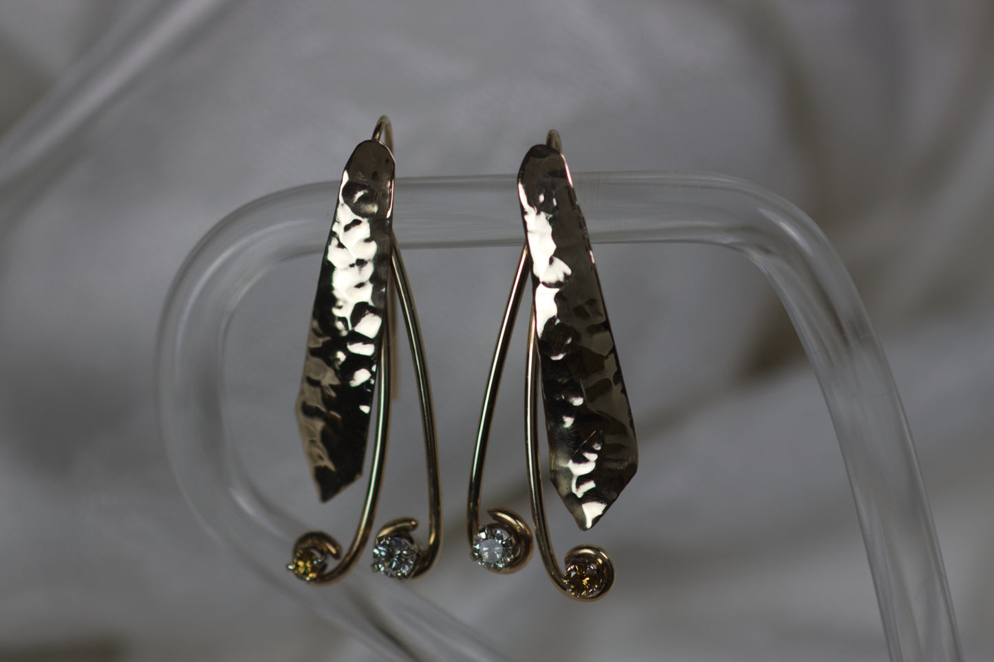 Hammer Earrings With Diamonds