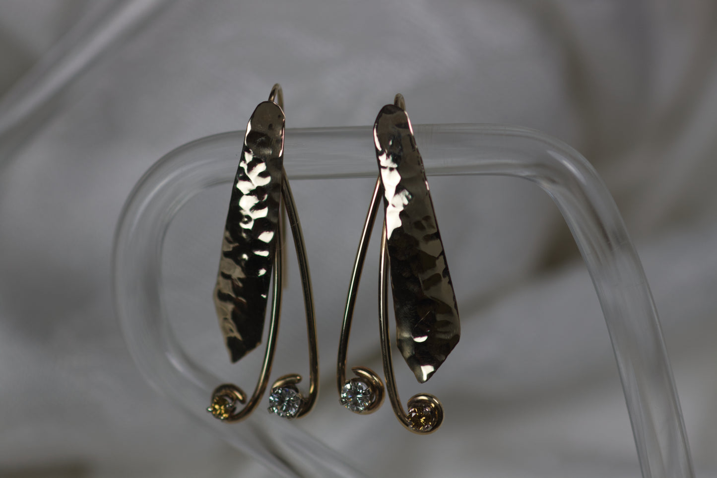 Hammer Earrings With Diamonds