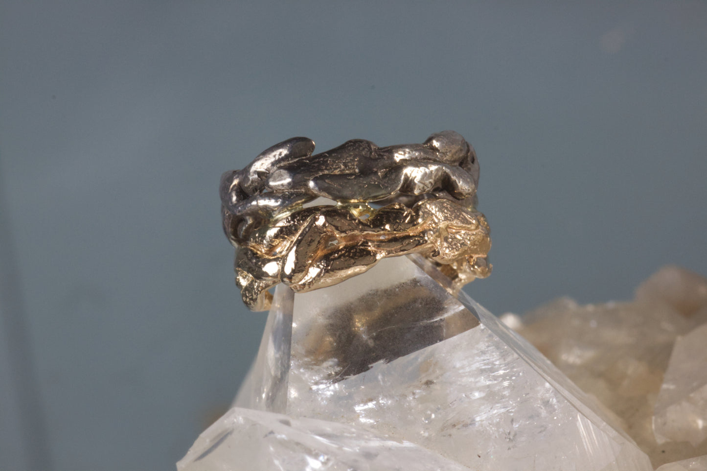 Organic Freeform Textured Twig Wedding Band