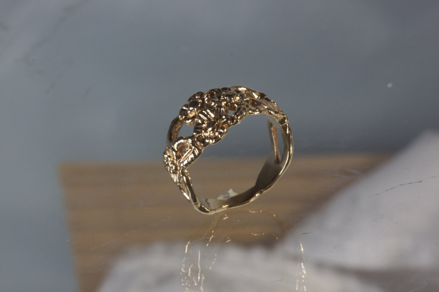 Yellow Gold Flower Ring