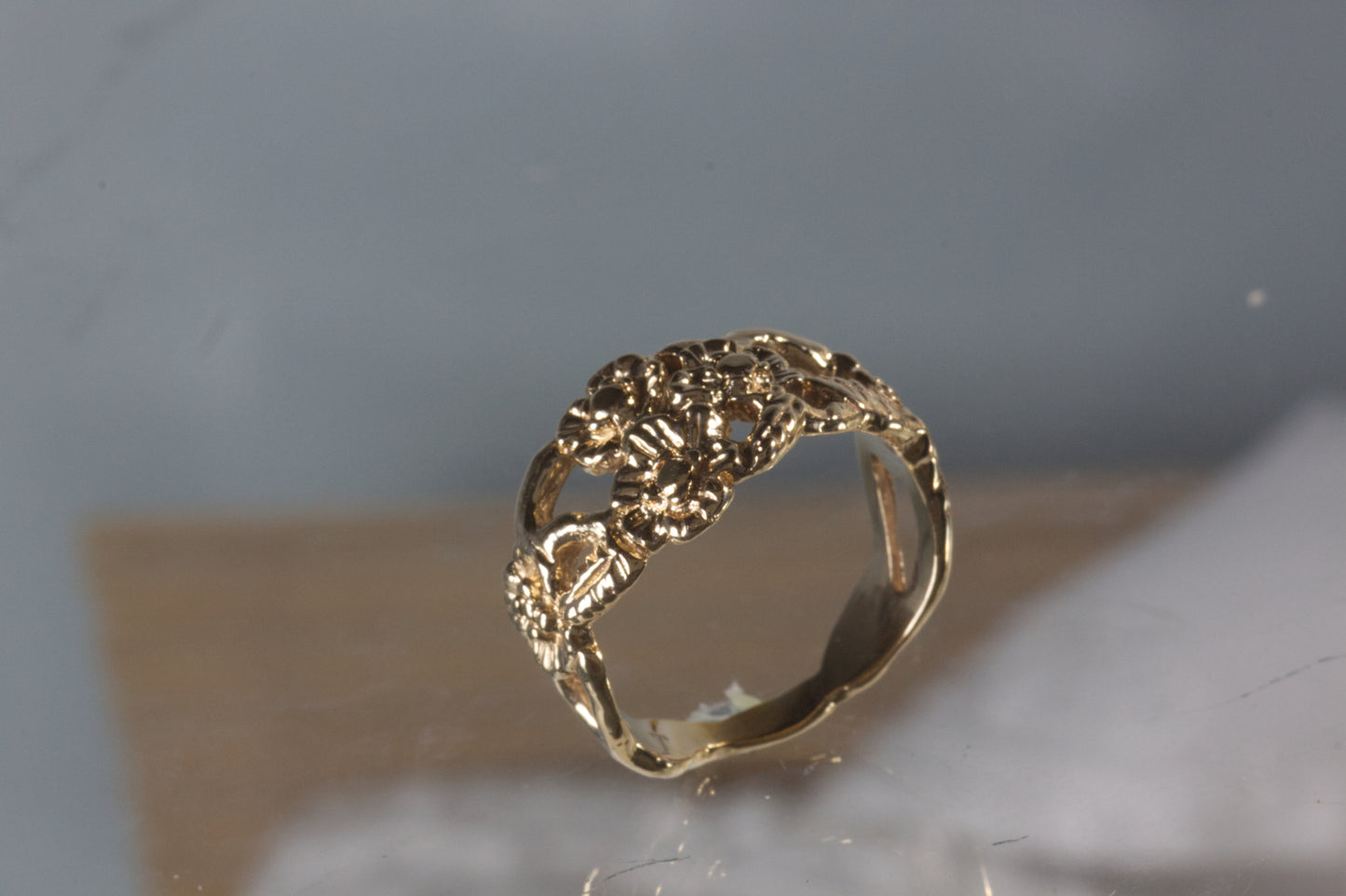 Yellow Gold Flower Ring