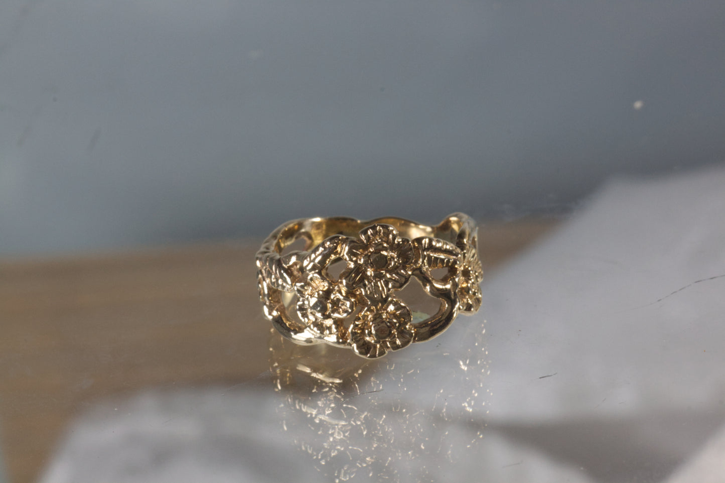 Yellow Gold Flower Ring