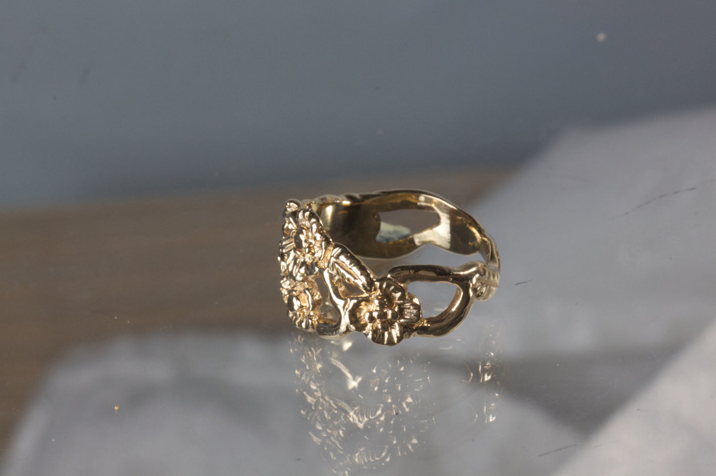Yellow Gold Flower Ring