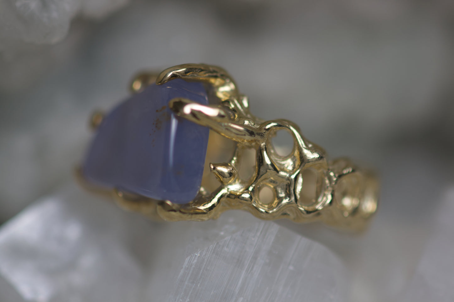 Blue Agate Organic Ring