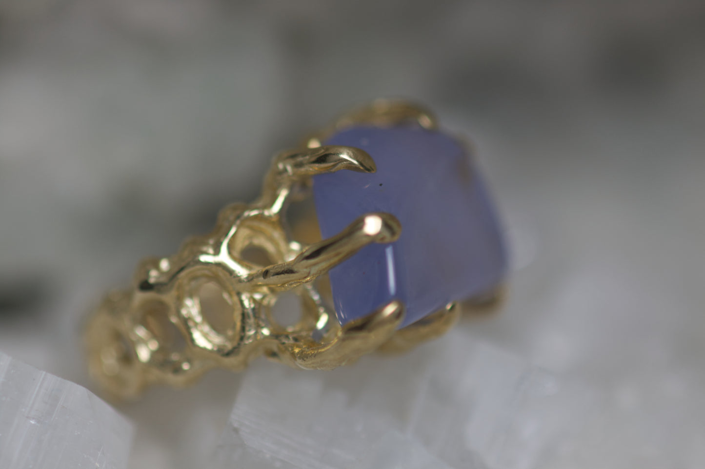 Blue Agate Organic Ring