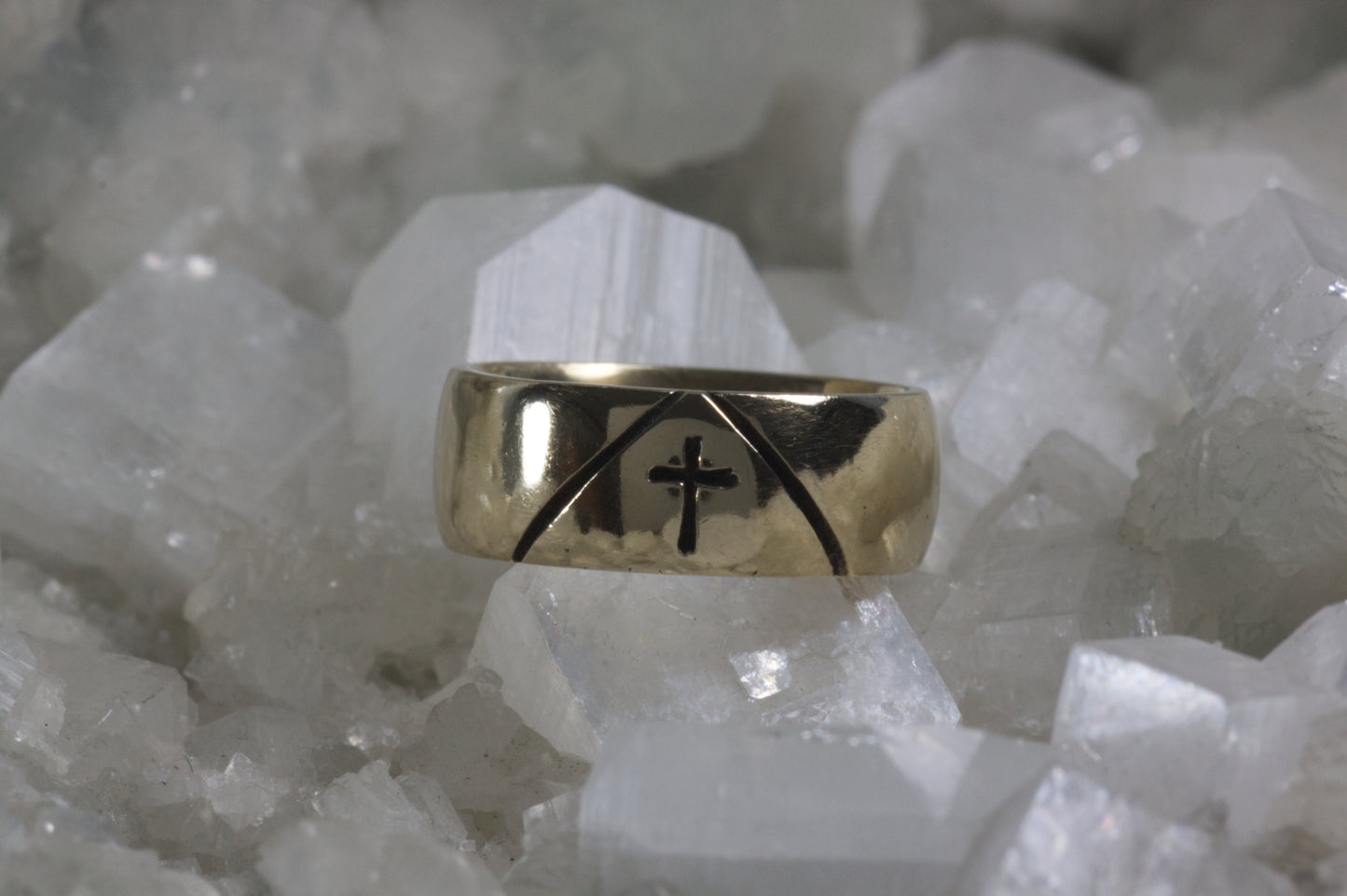 Cross Design Wedding Band