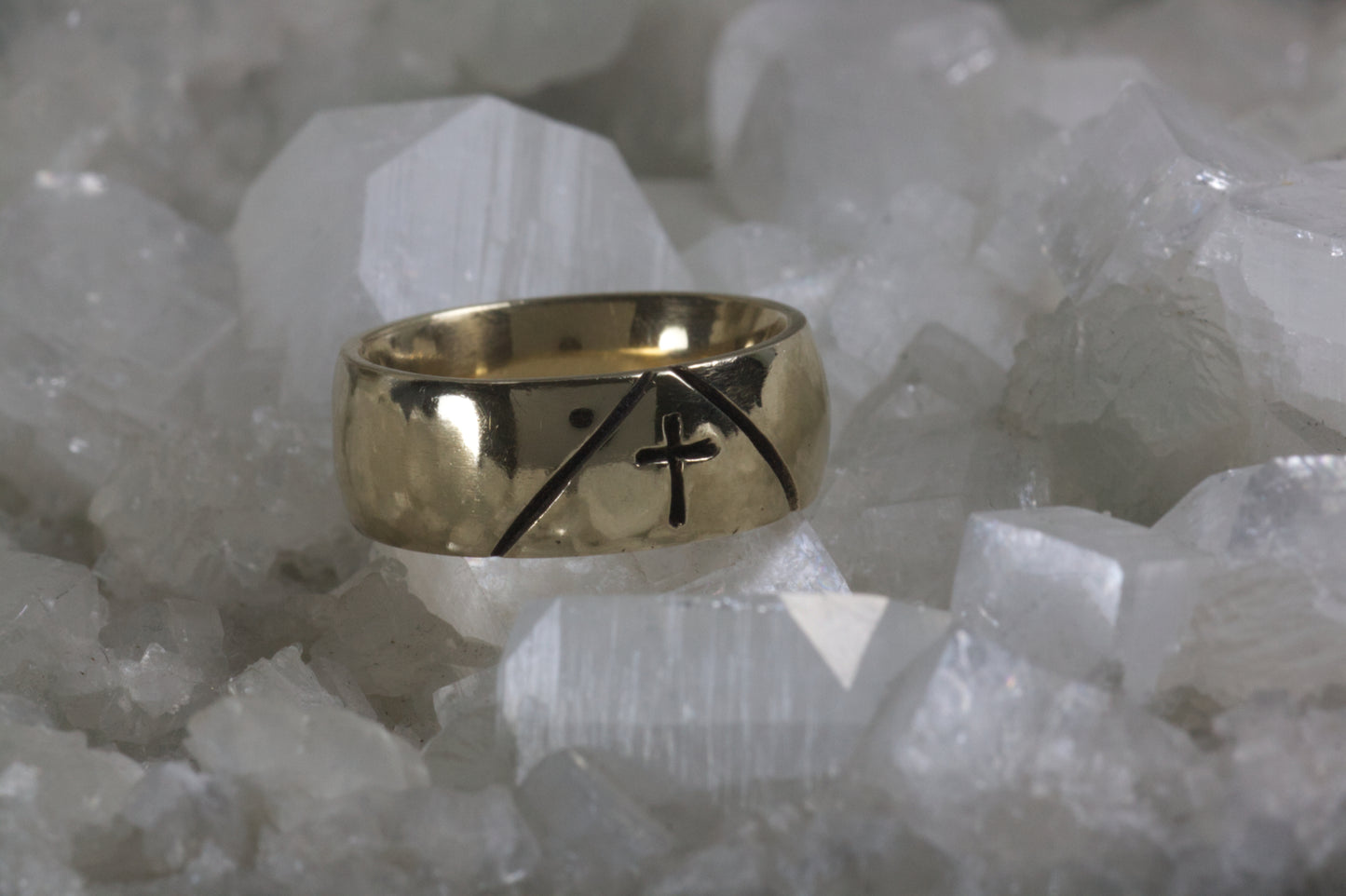 Cross Design Wedding Band