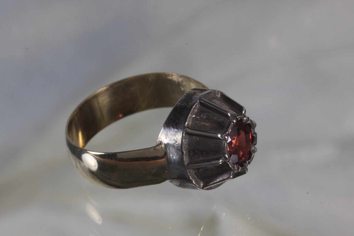 Garnet Space Capsule Ring