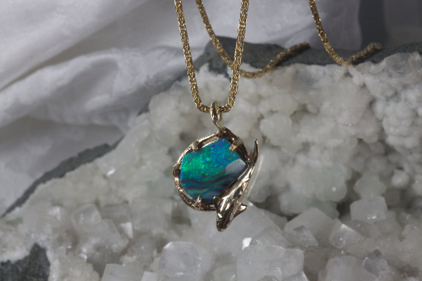 Opal Ocean Shark Pendant