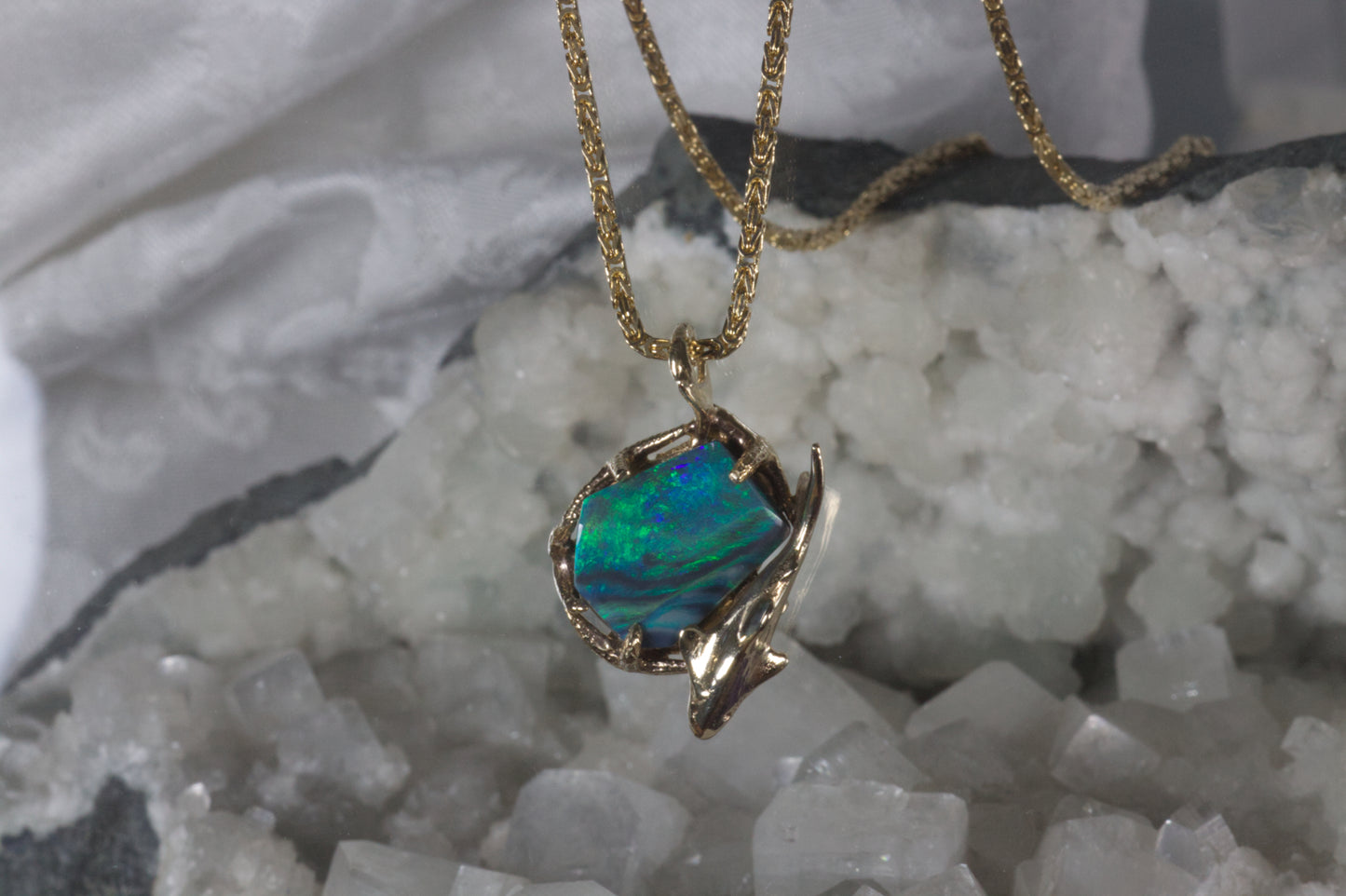 Opal Ocean Shark Pendant
