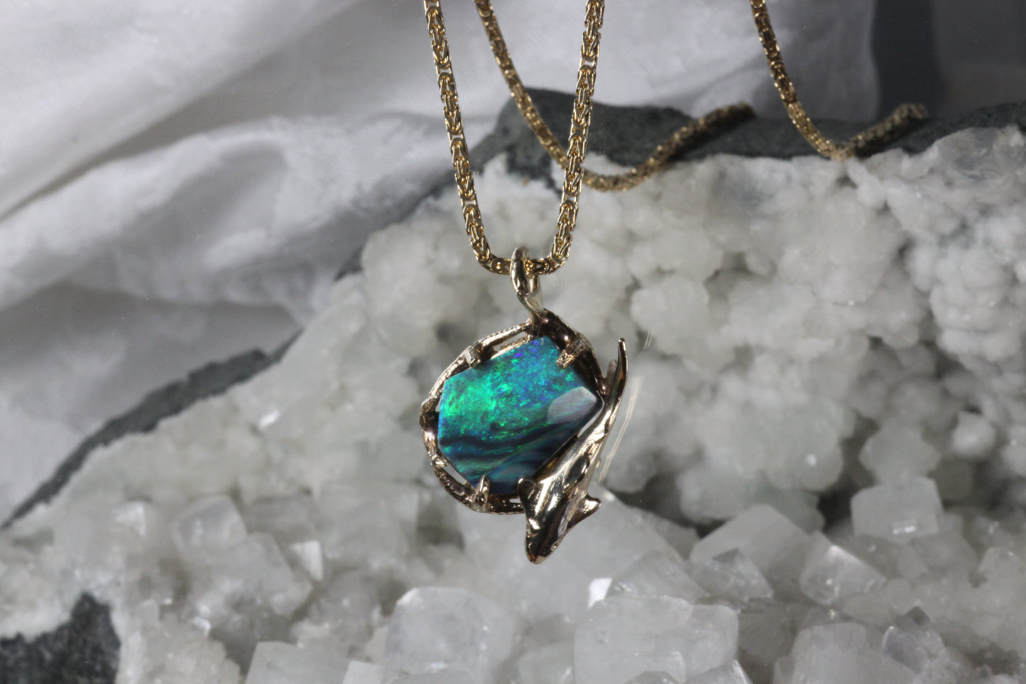 Opal Ocean Shark Pendant