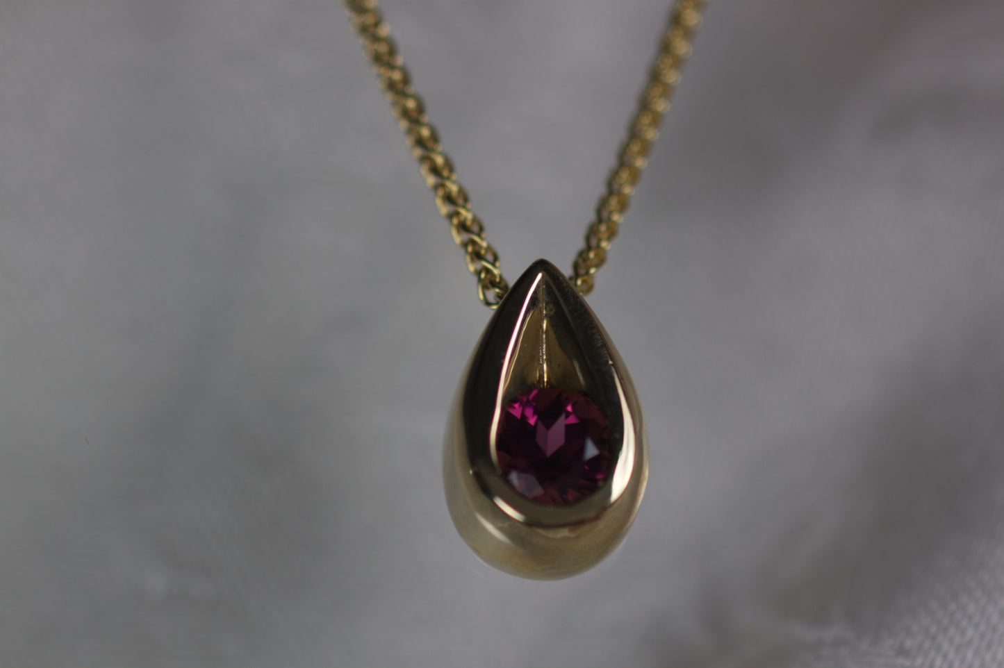 Rhodolite Garnet Teardrop Shape Pendant