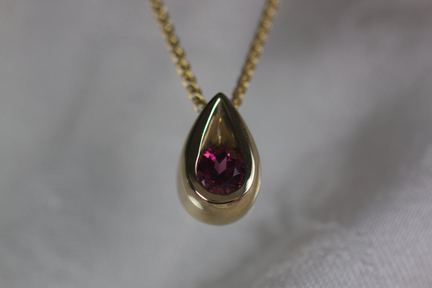 Rhodolite Garnet Teardrop Shape Pendant