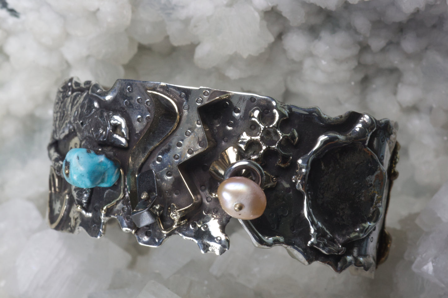 Saturday Fun Turquoise, Hematite & Pearl Bracelet