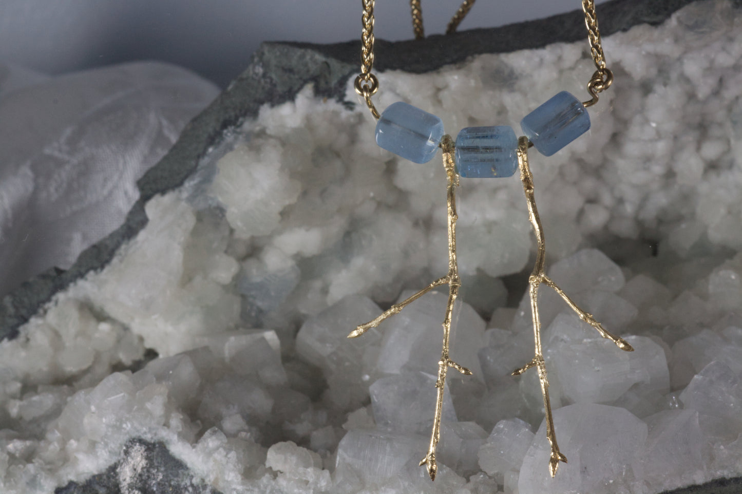Twig Necklace With 3 Aquabeads