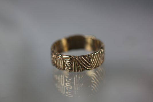 Aztec Design Wedding Band