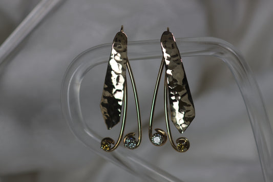 Hammer Earrings With Diamonds