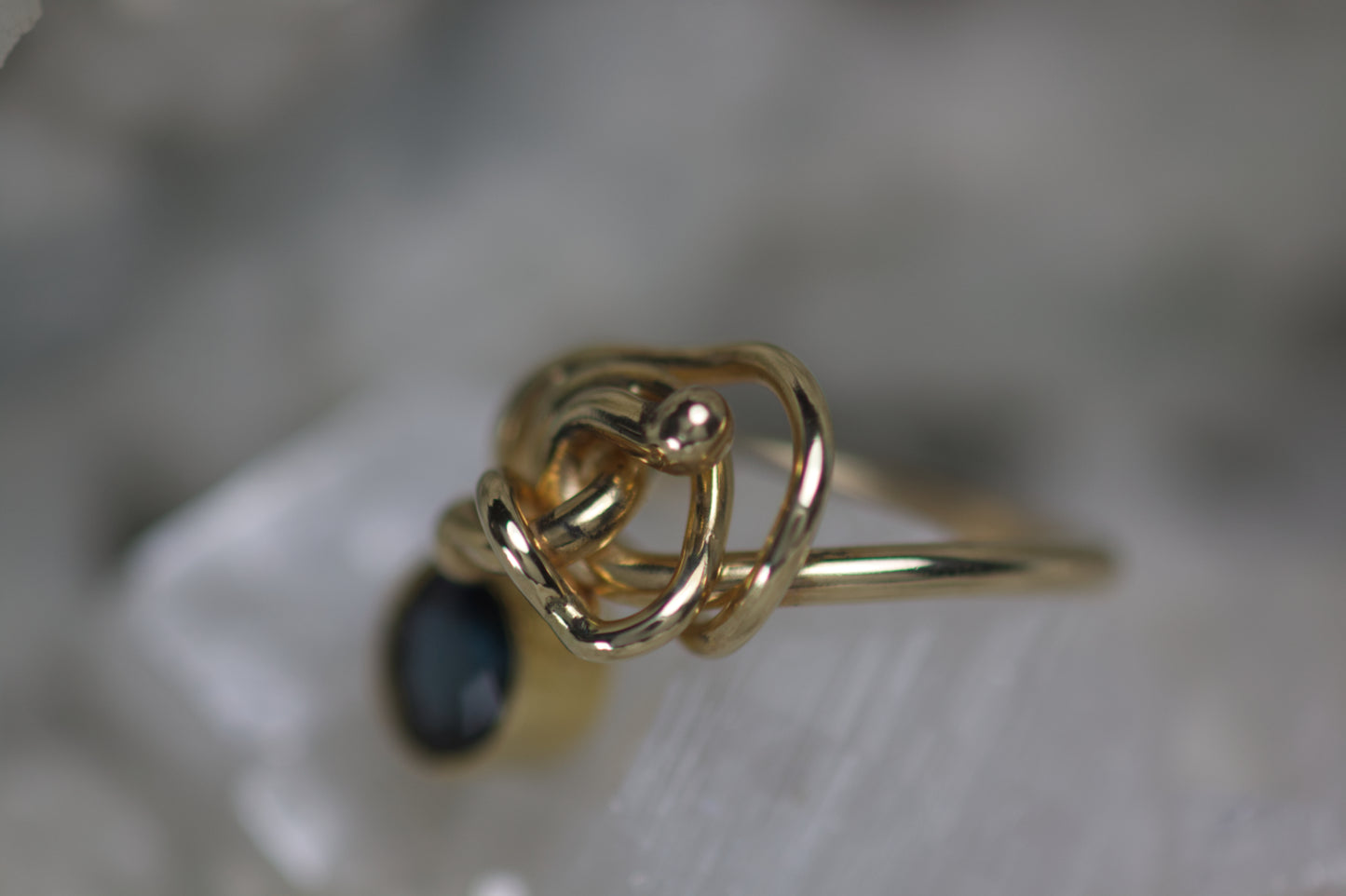 Blue Spinel Ring With Loop Wire Top