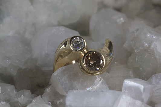 Bypass Ring With Diamond