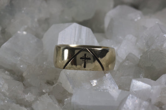 Cross Design Wedding Band