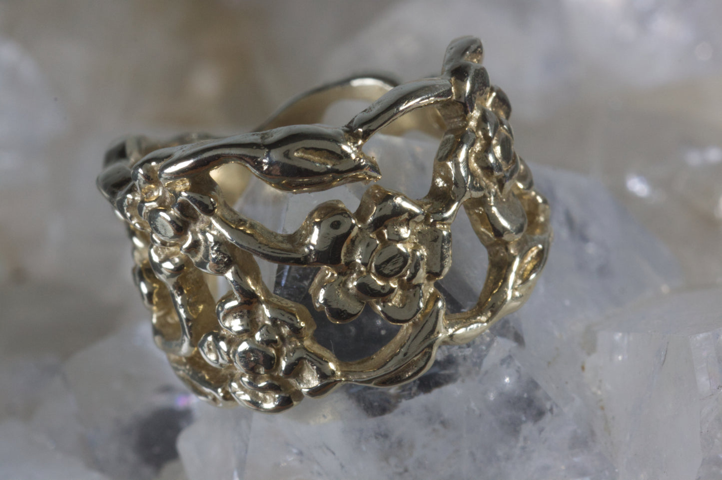 Flower & Leaf Open Design Ring