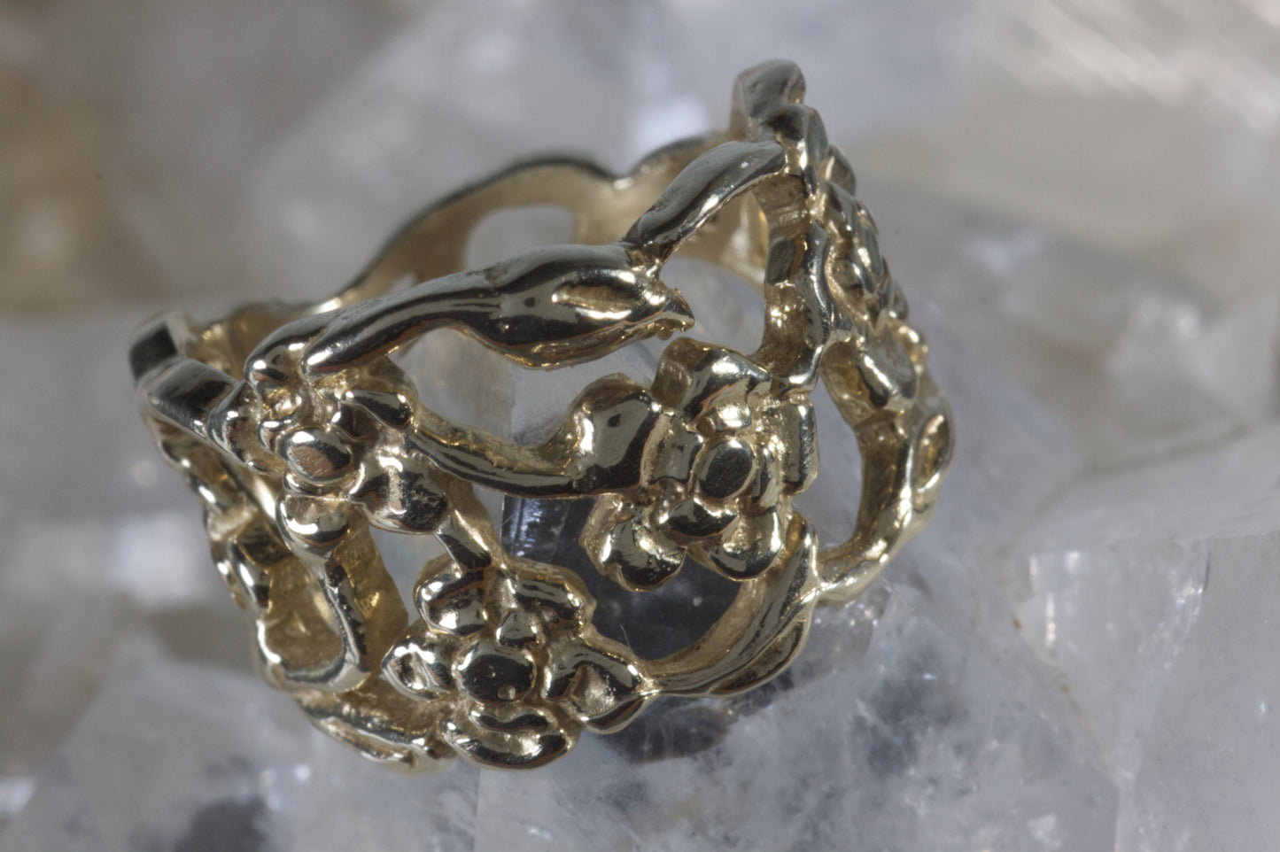 Flower & Leaf Open Design Ring