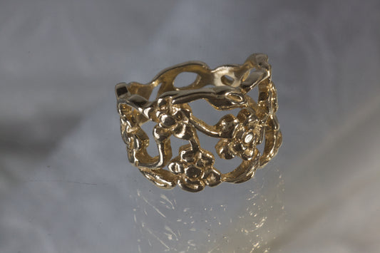 Flower & Leaf Open Design Ring