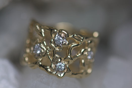 Flower & Leaf Design Ring