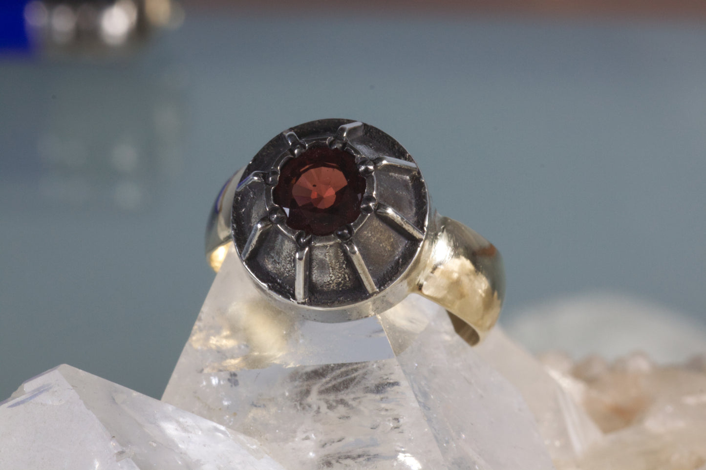 Garnet Space Capsule Ring