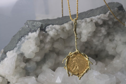 Indian Head 2.5 Dollar 1912 Coin Date Pendant