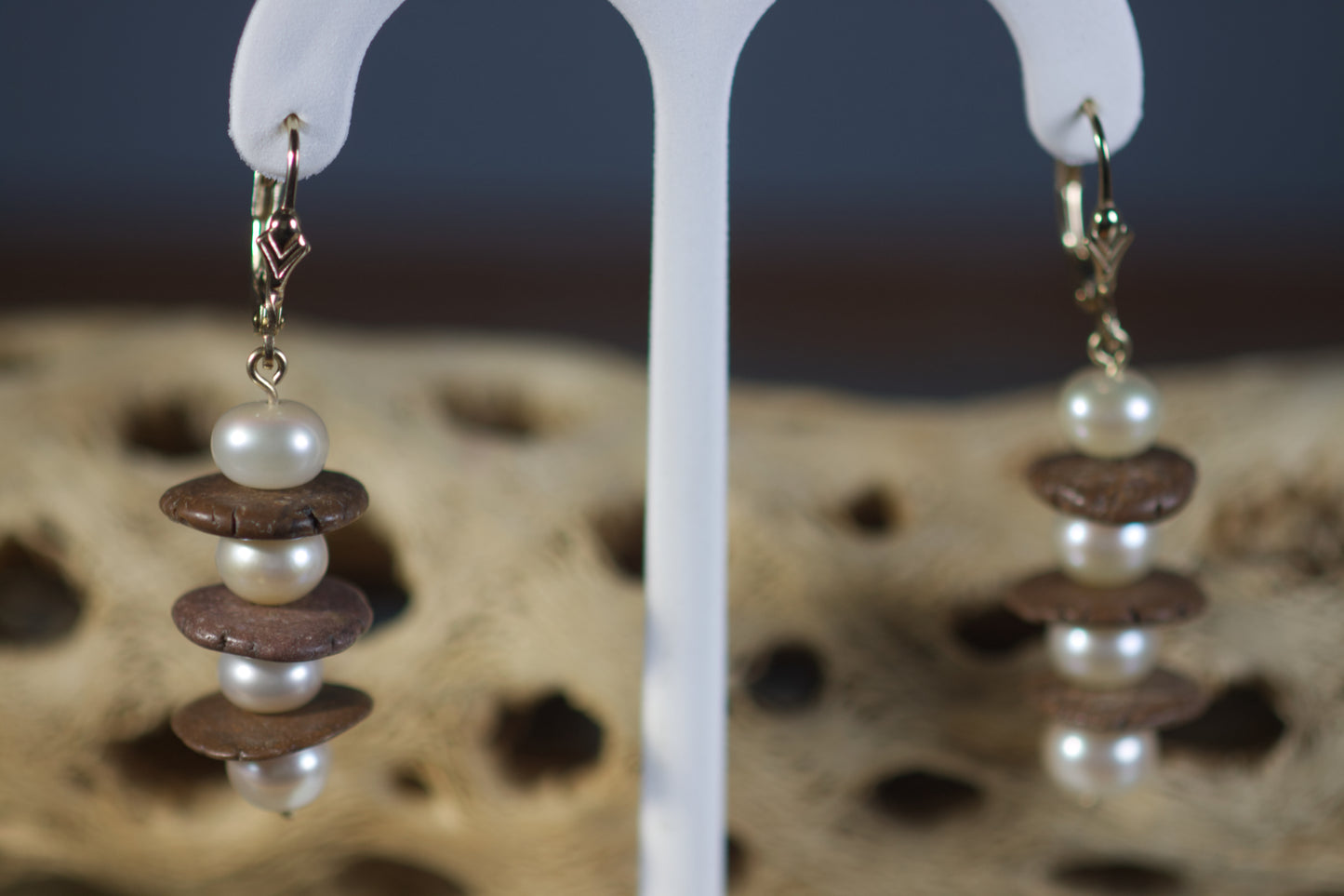 Pearl & Brownstone Earrings