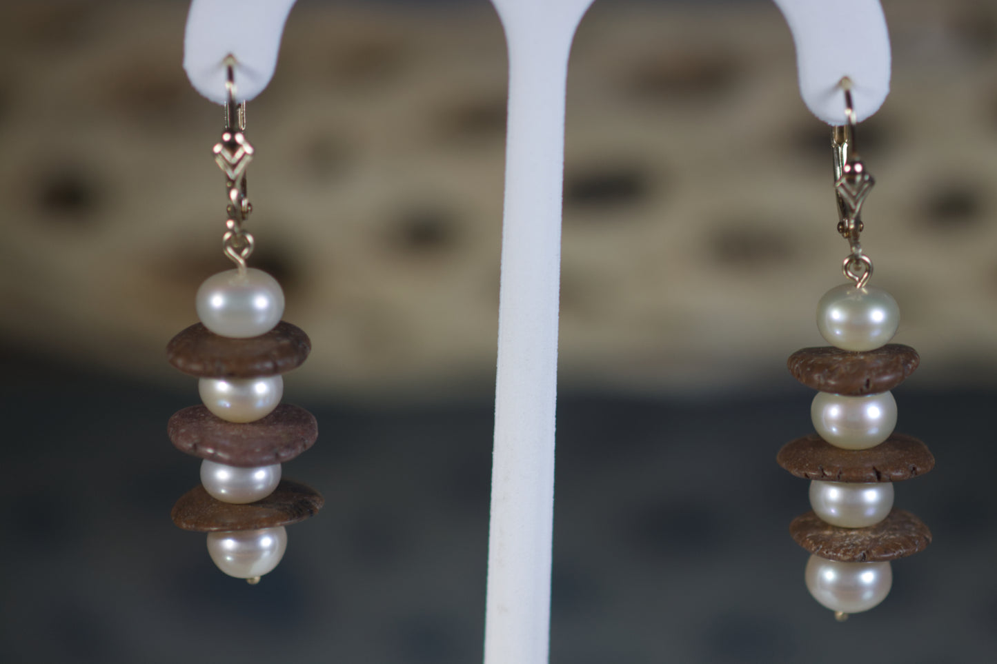 Pearl & Brownstone Earrings