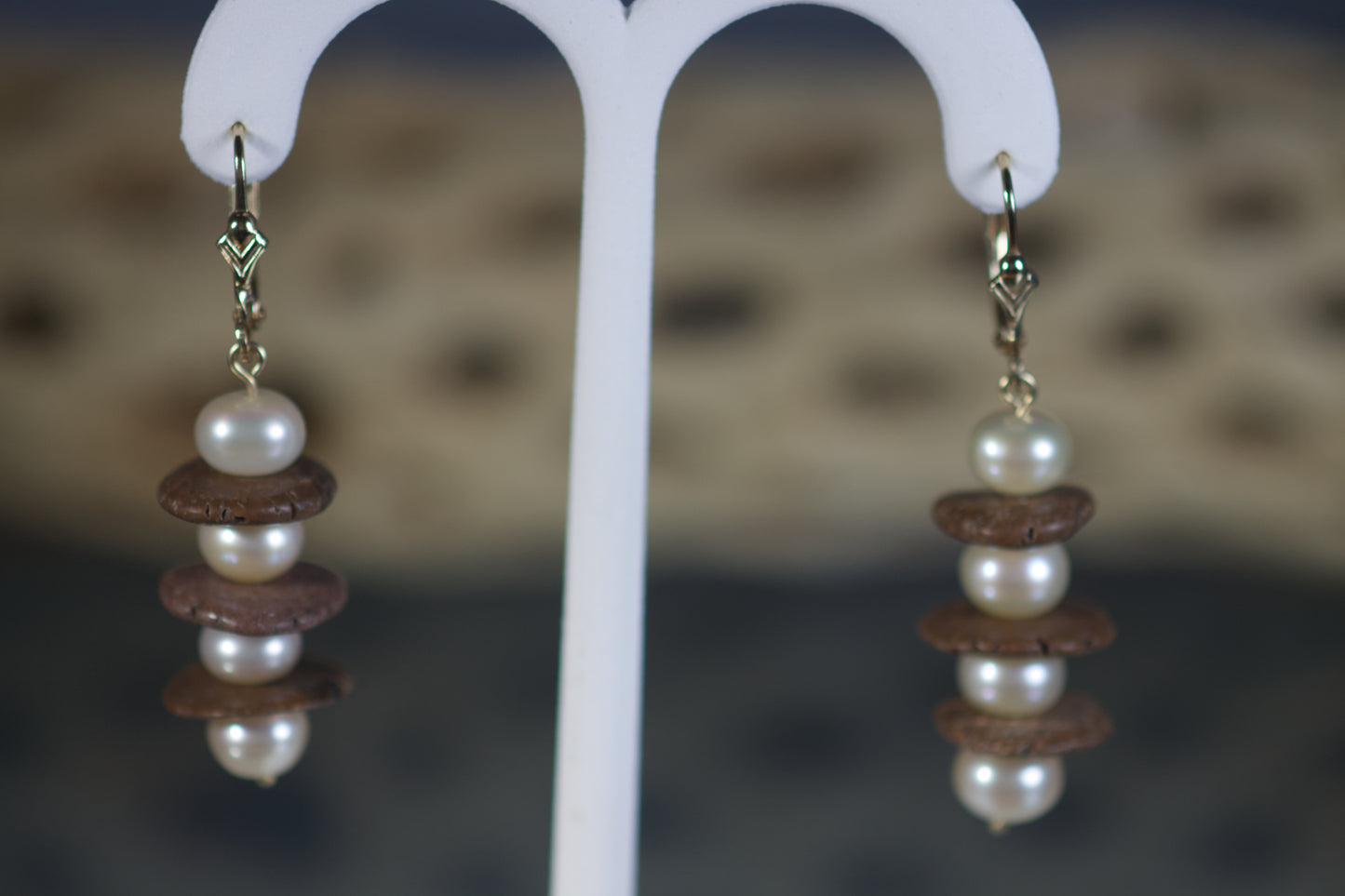 Pearl & Brownstone Earrings