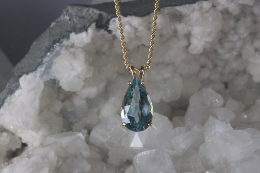 Pear Shape Aqua Pendant